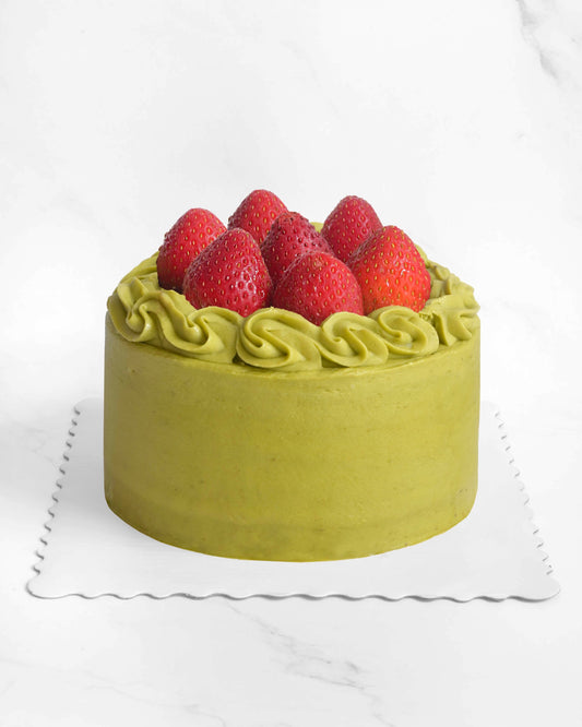 Strawberry matcha cake